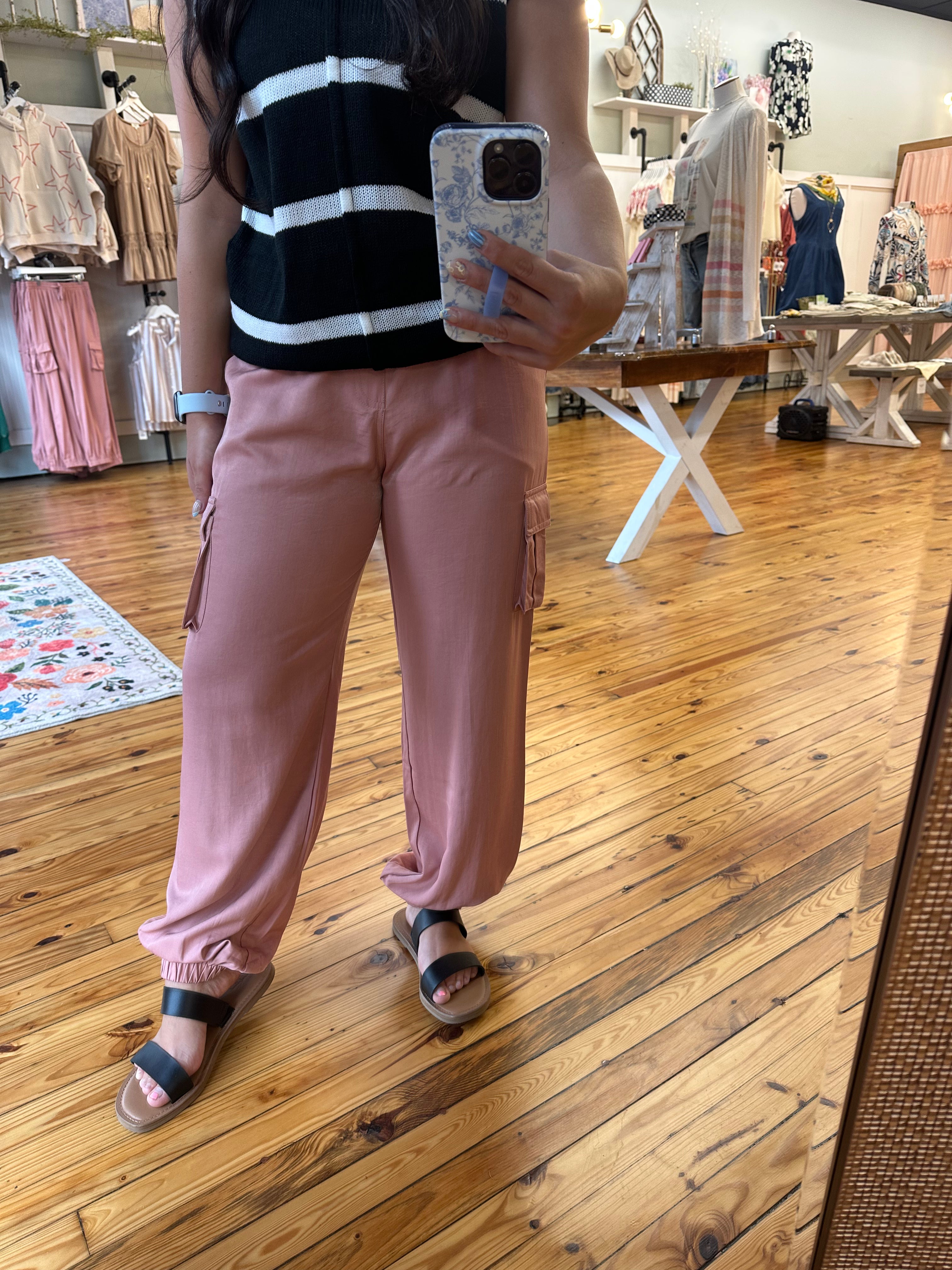 Silky Satin Cargo Pants (S-L)