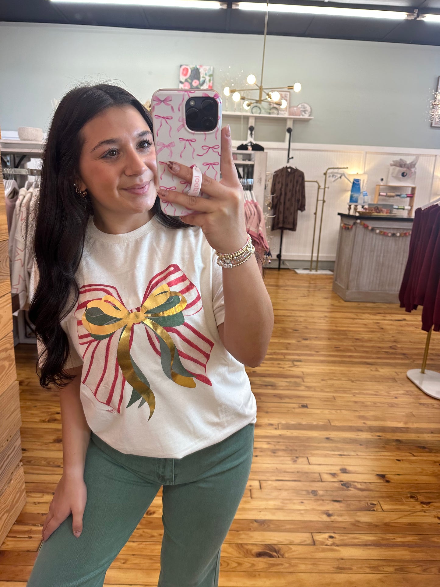 SALE! Christmas Bow Graphic Tee (S-3XL)