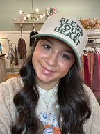 BLESS YOUR HEART TWO TONE CANVAS COTTON CAP