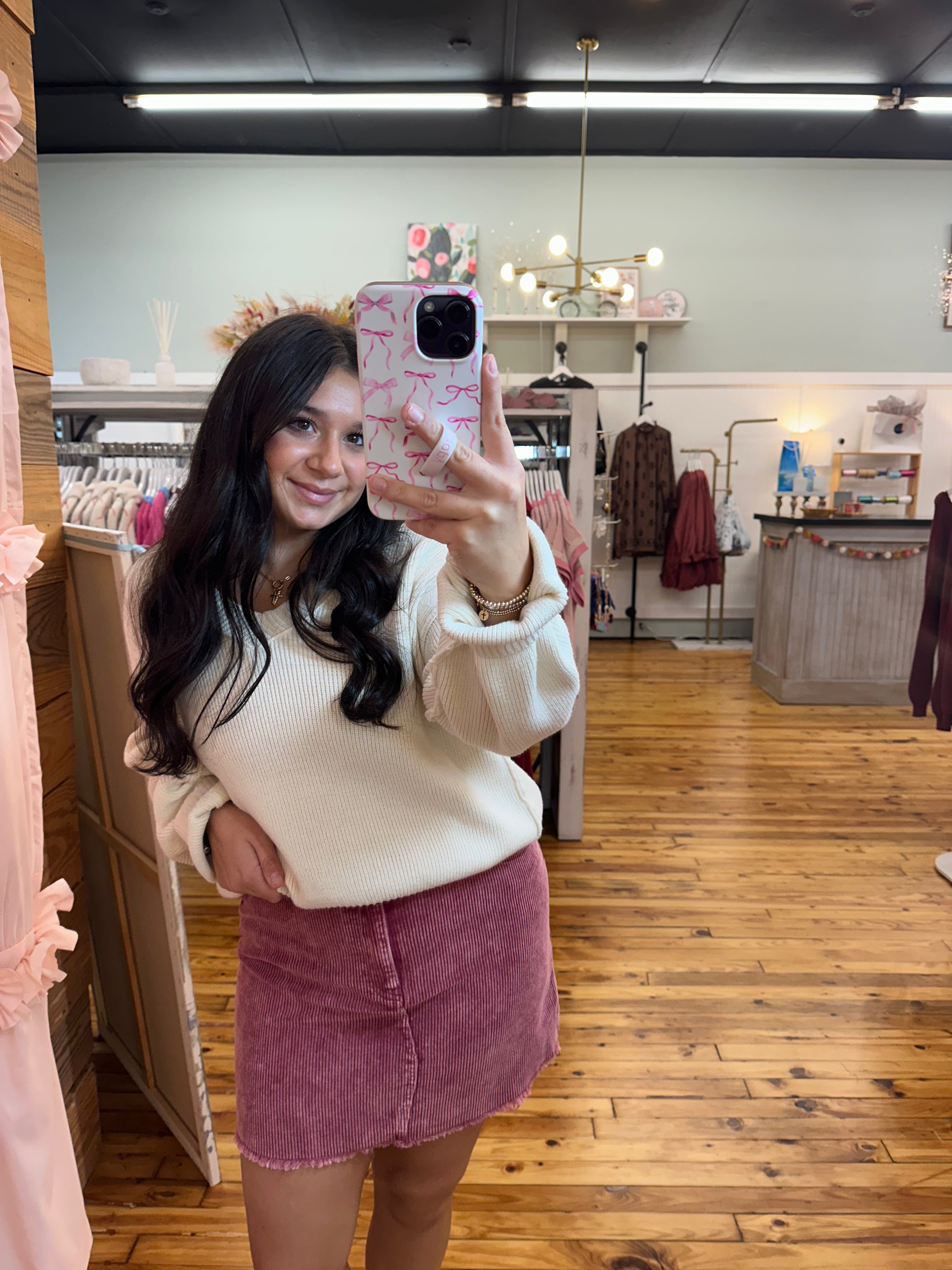 The Corduroy Washed Mini Skirt (S-L)