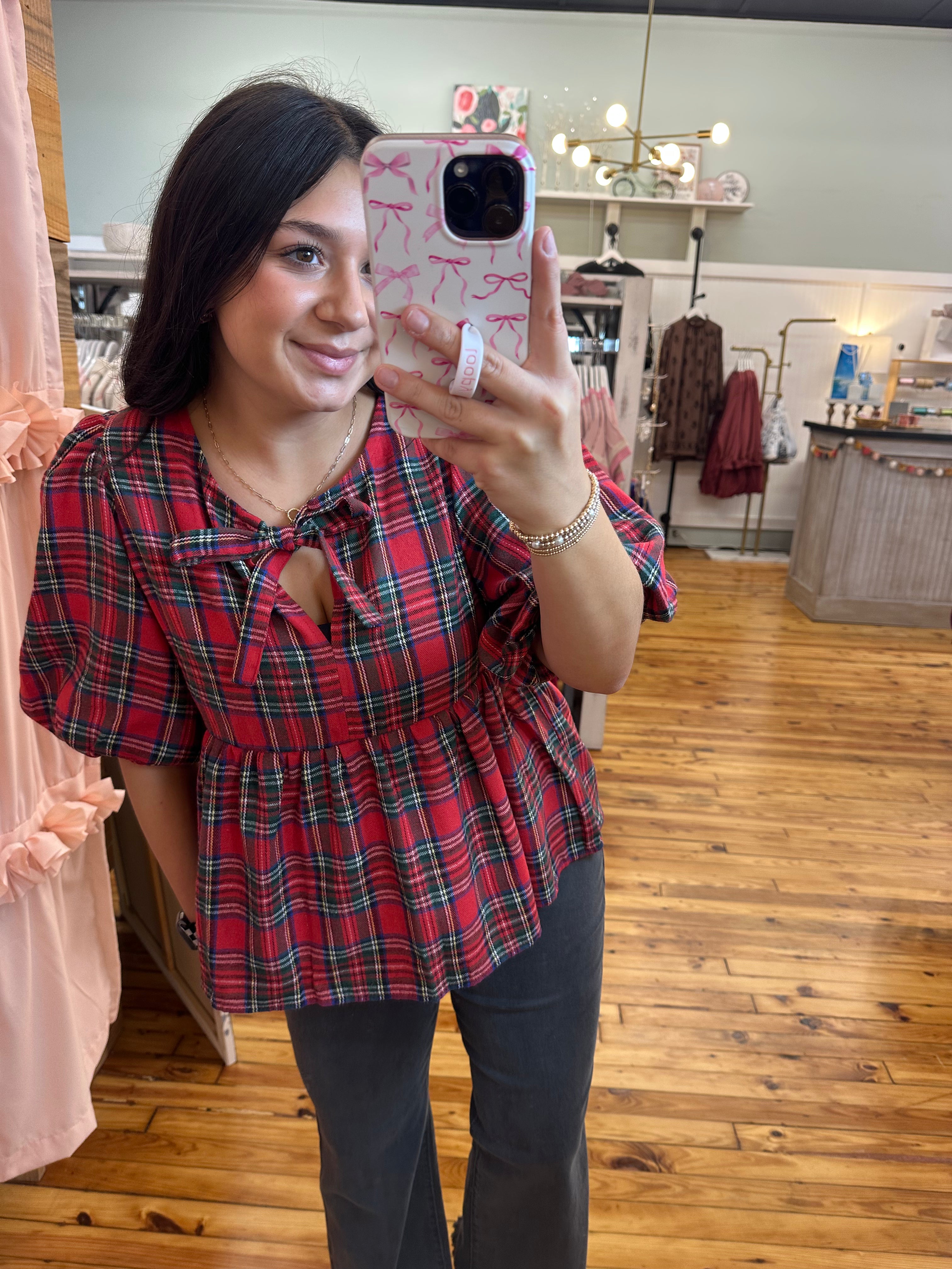 The Plaid Baby Doll Top (S-L)