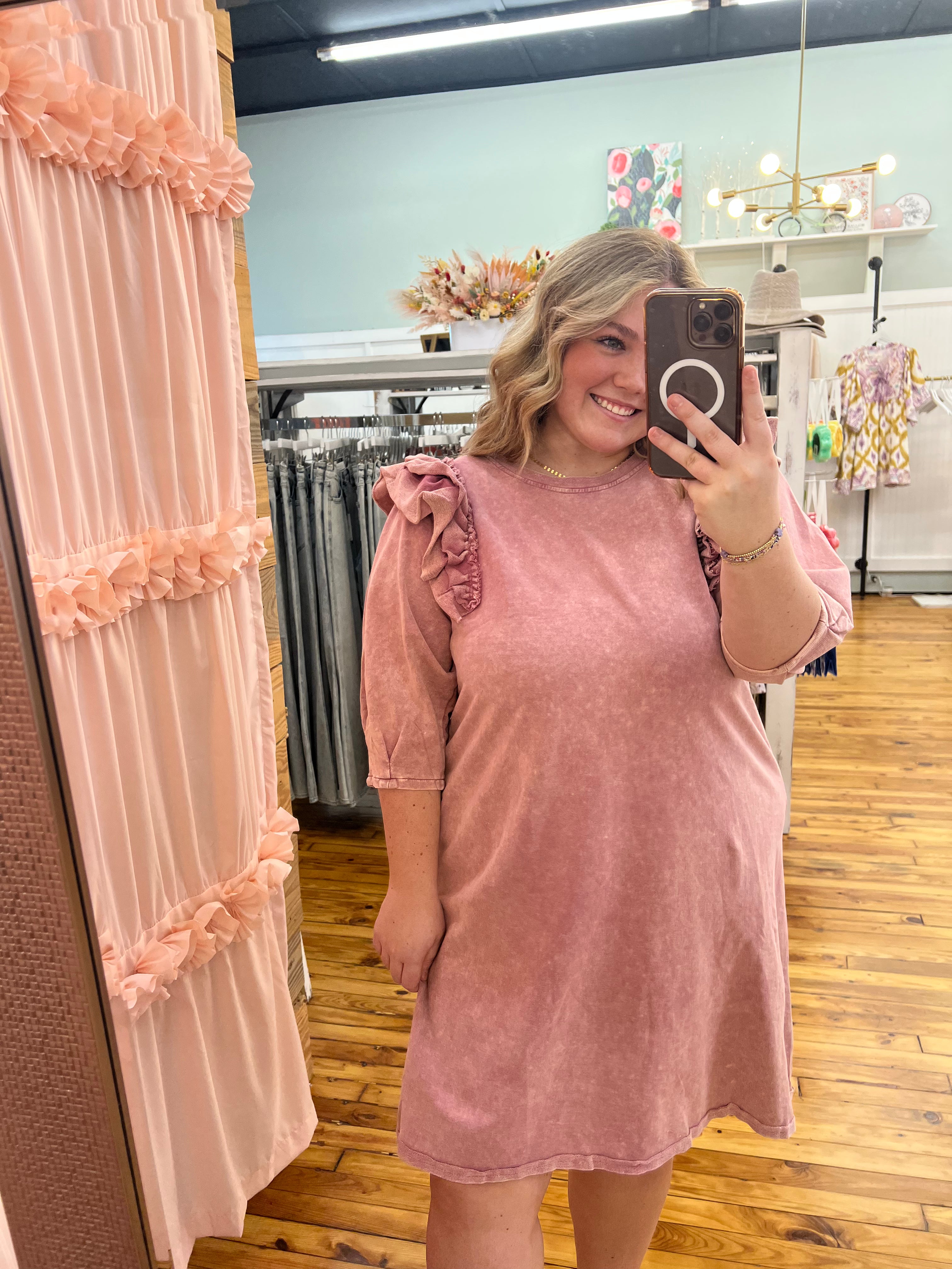 SALE! Ava Lee Mineral Washed Dress (XL-2X)