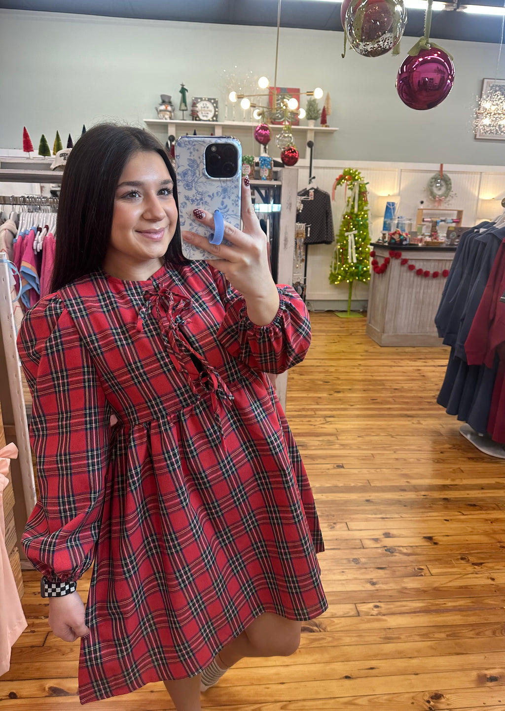 The Plaid Bow Baby Doll Dress (S-L)