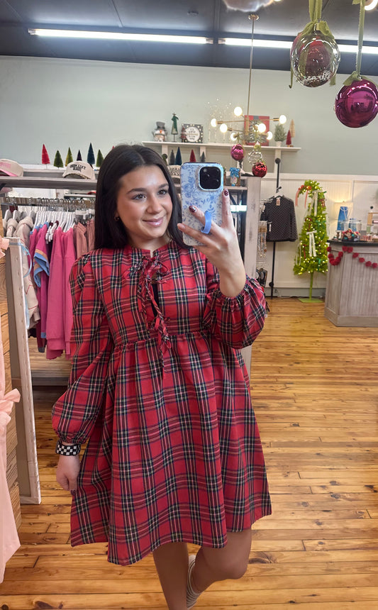 SALE! The Plaid Bow Baby Doll Dress (S-L)