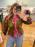 The Avery Blouse (S-2X)(3 Color Options)