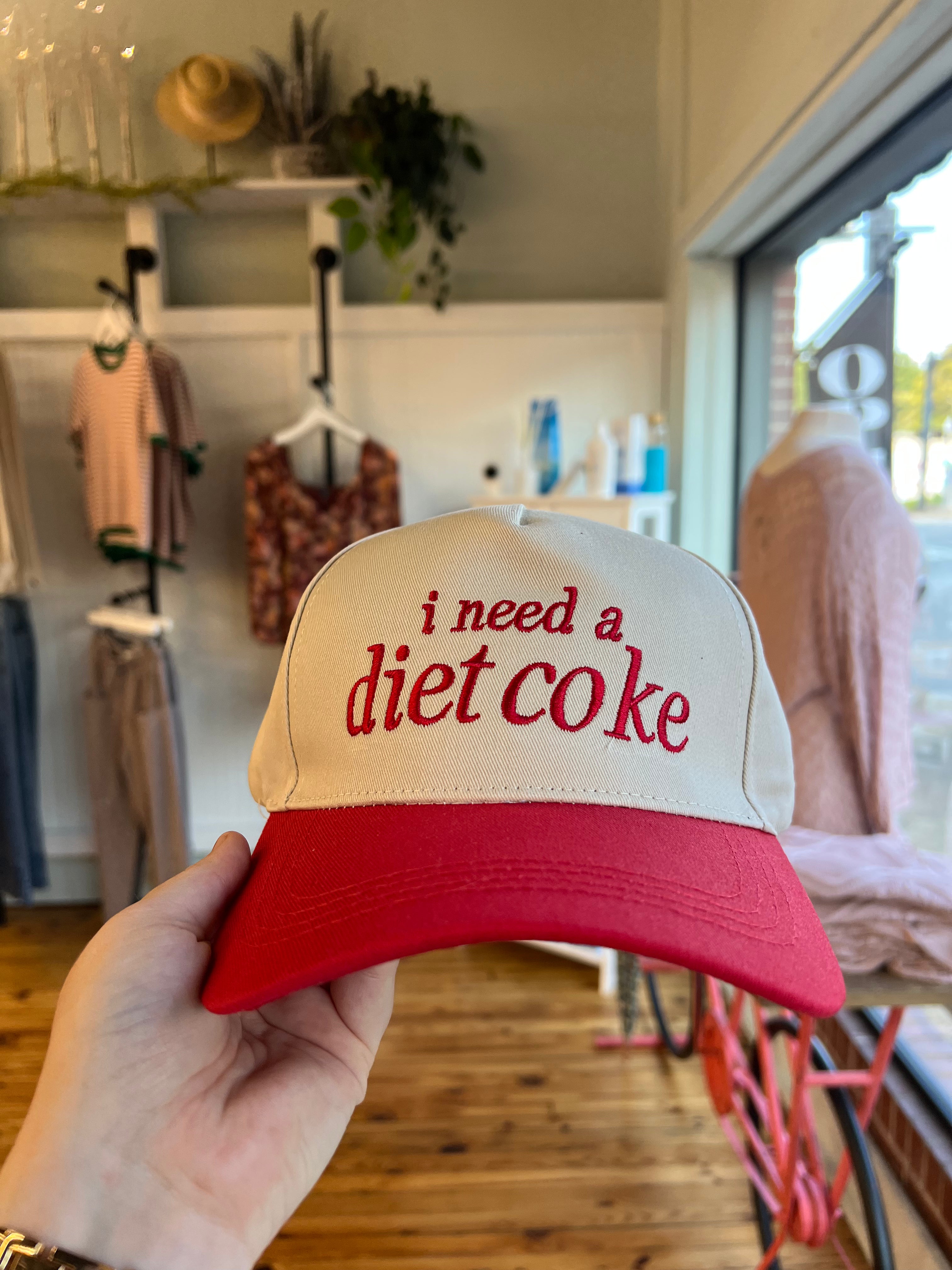 I NEED A DIET COKE TWO TONE CANVAS COTTON CAP