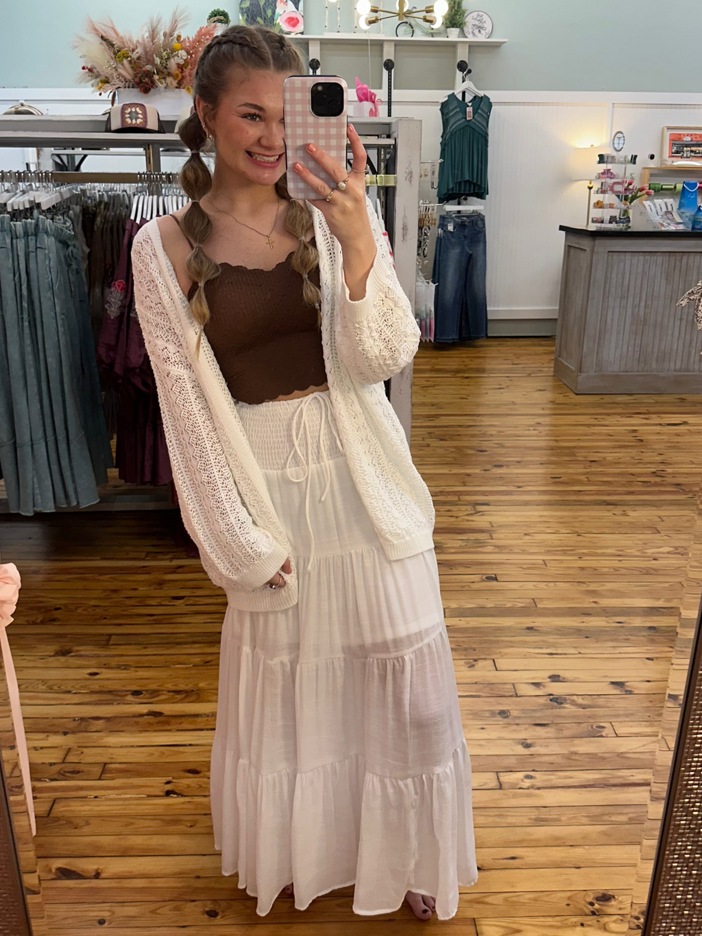 Highwaist Drawstring Tiered Skirt (S-L)