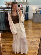 Highwaist Drawstring Tiered Skirt (S-L)