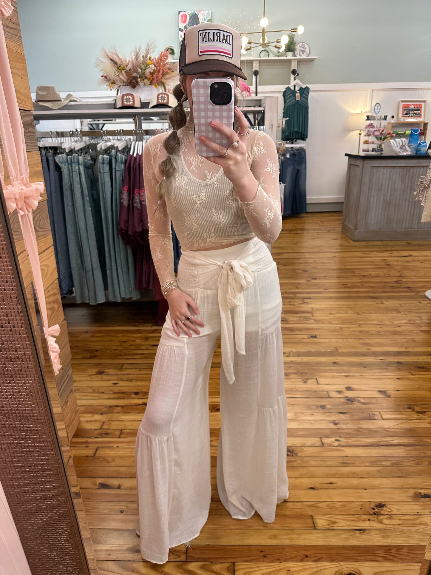 Smocked Waist Palazzo Pants (S-L)