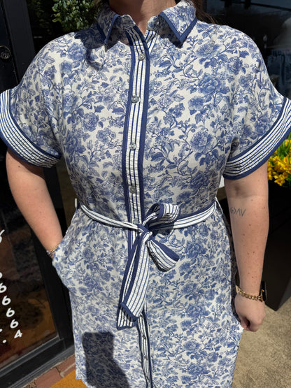 The Janie Midi Dress in Blue (S-L)