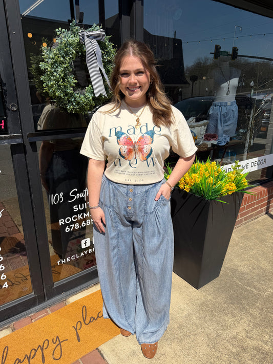 Made New Butterfly Comfort Colors Christian Easter T Shirt 🦋 (S-3X)