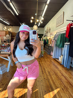 Cropped Racerback Tank Top in White (S/M or L/XL)