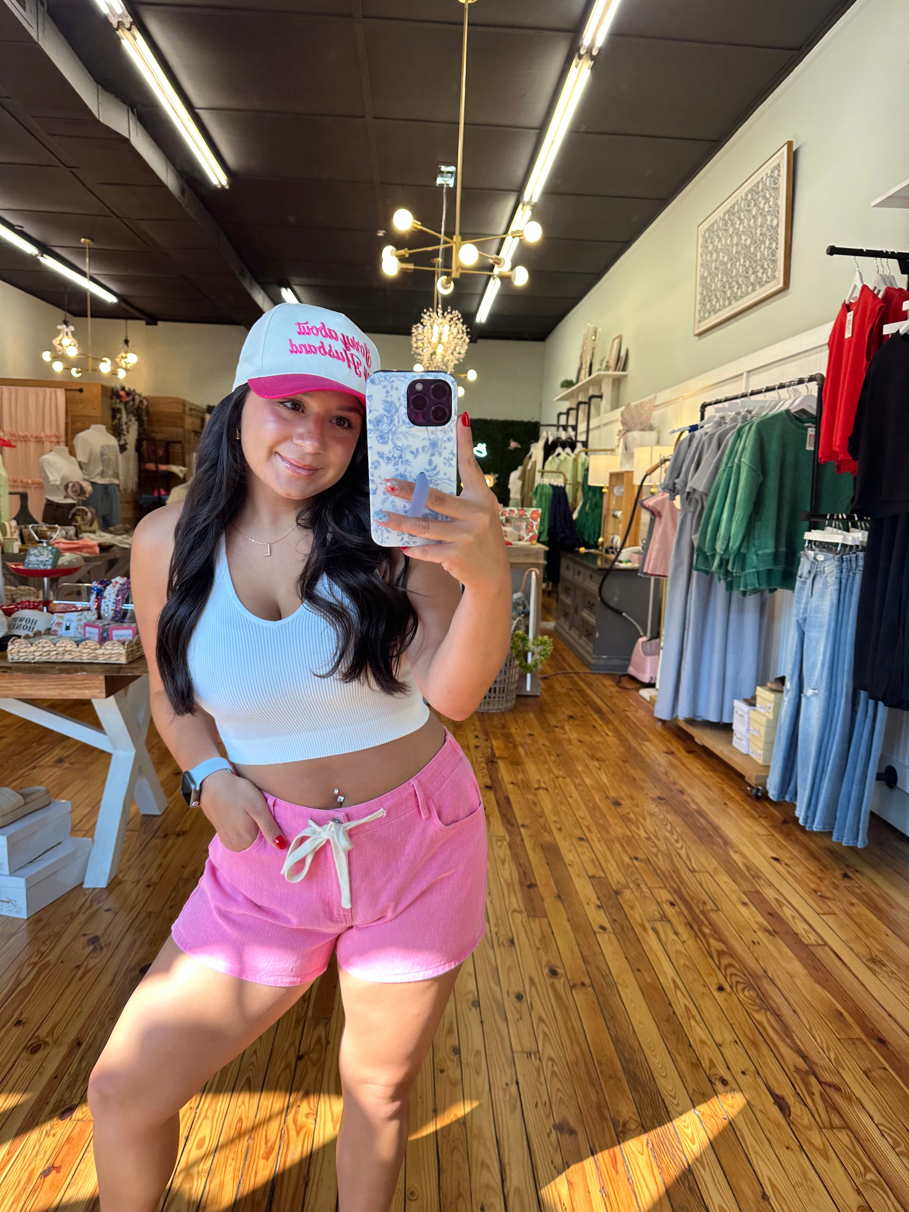 Cropped Racerback Tank Top in White (S/M or L/XL)