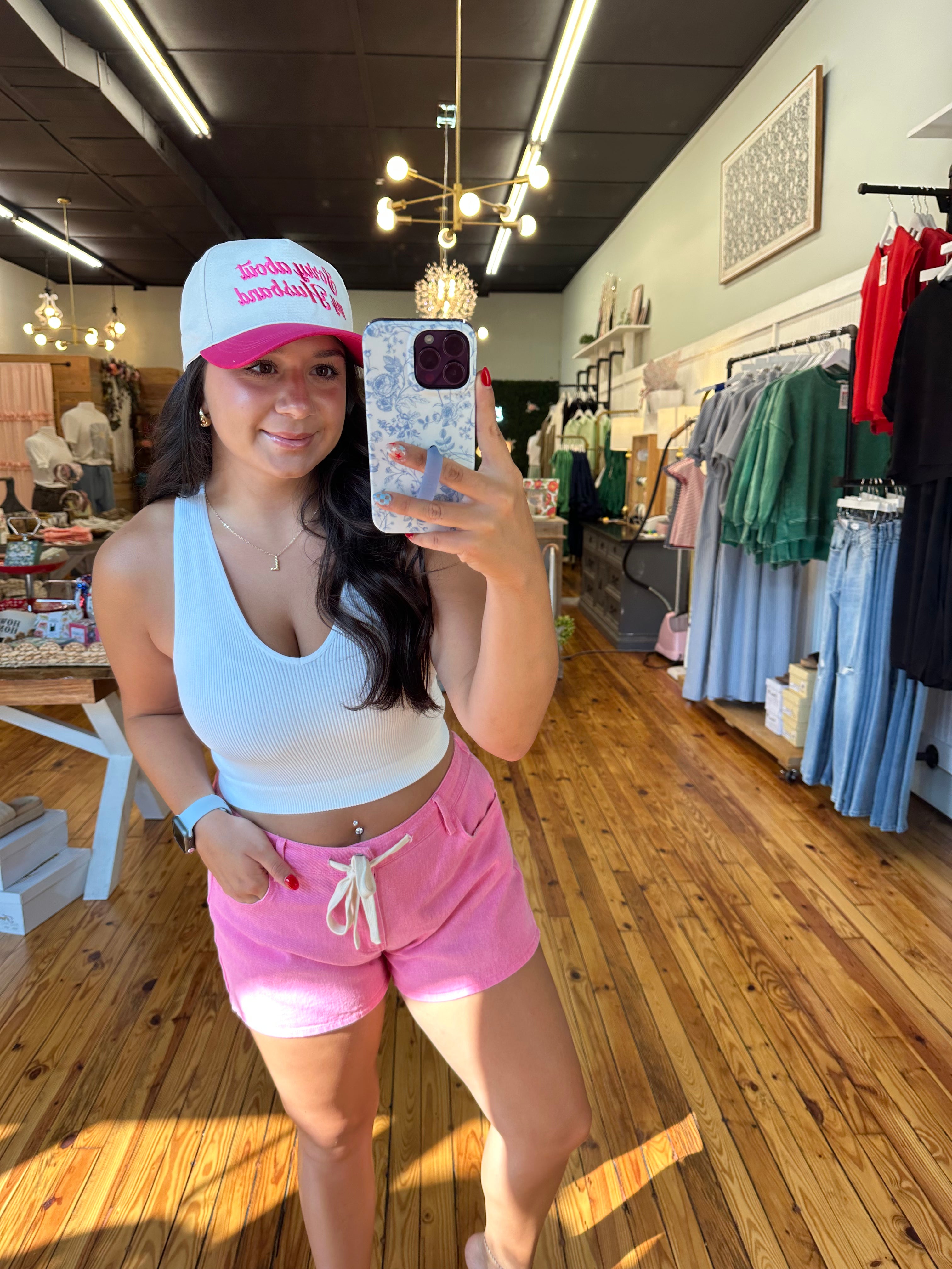 Cropped Racerback Tank Top in White (S/M or L/XL)