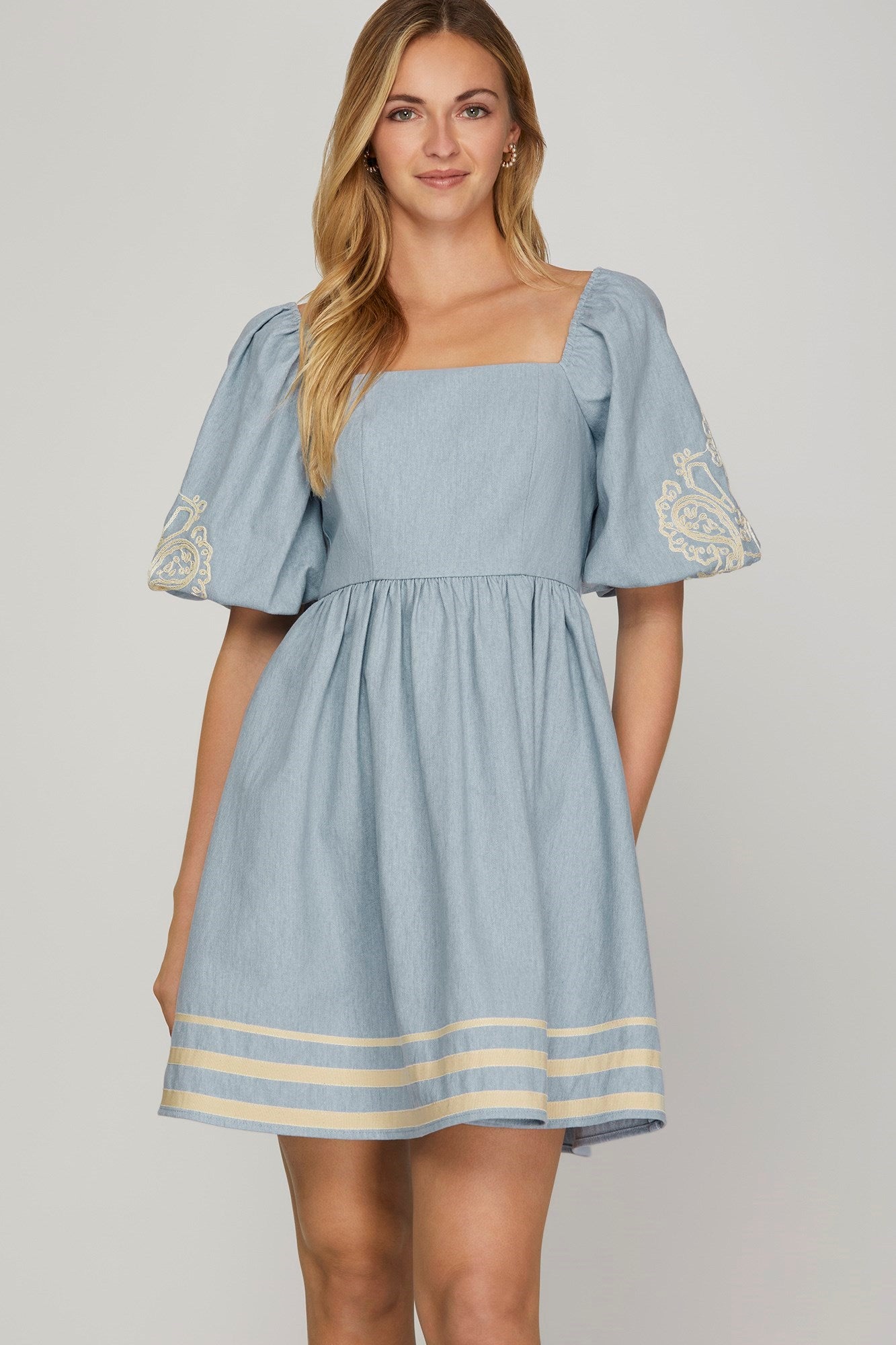 The Elaina Embroidered Dress (S-L)