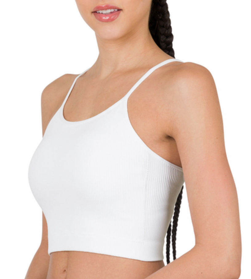 Solid Ribbed Brami/Cropped Tank (Multiple Colors)(S/M or L/XL)