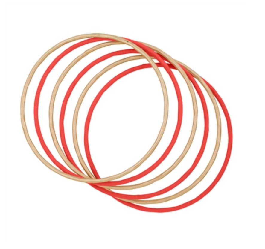 Red and Gold Bangle Bracelets
