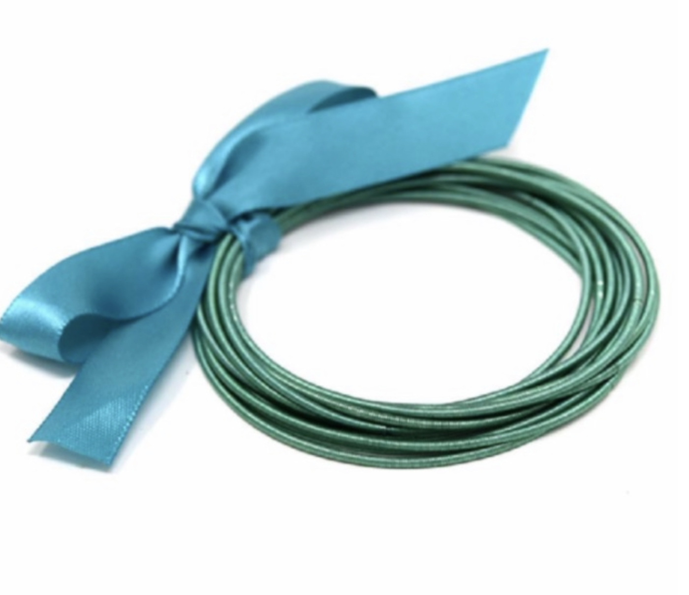 Green Mint Slinky Bangle Bracelet Set