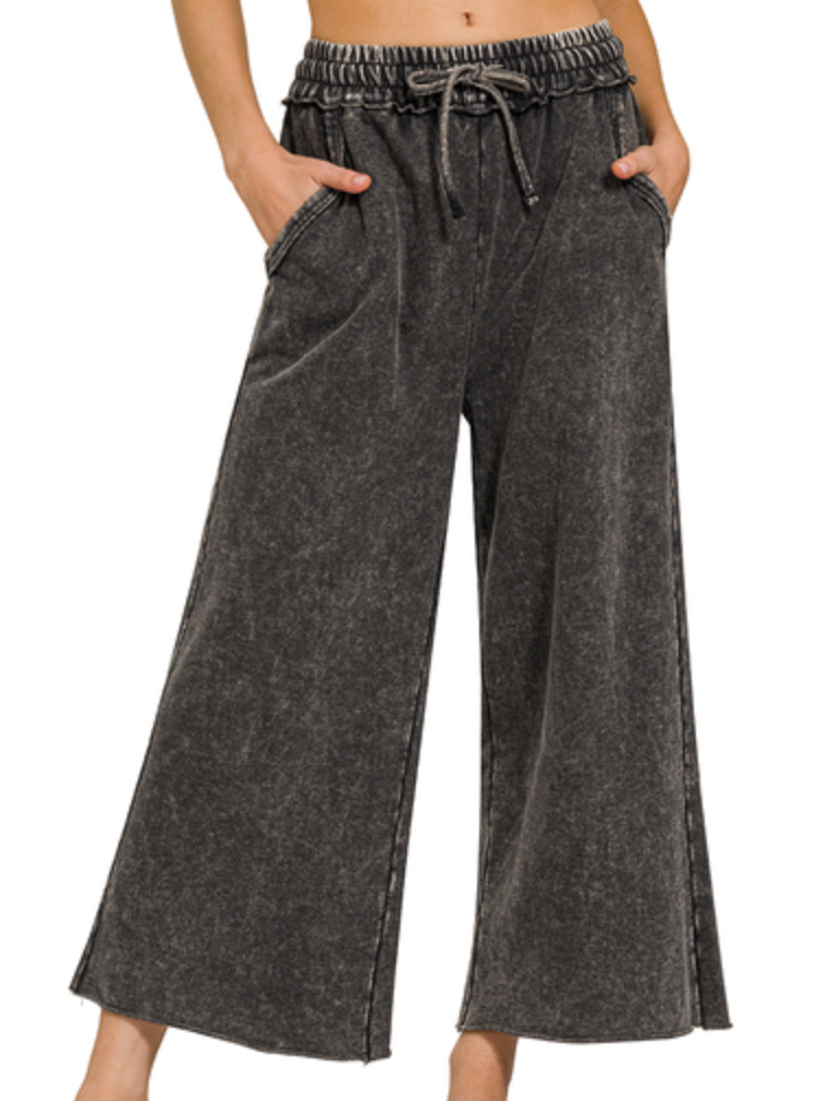 The Chelsea Washed French Terry Pants (S-L)(multiple color options)