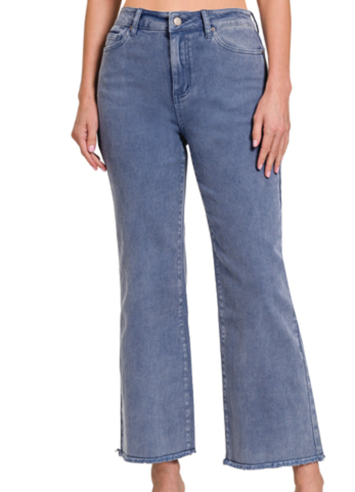 Acid Washed BOOTCUT Cropped Colored Pants (S-XL)