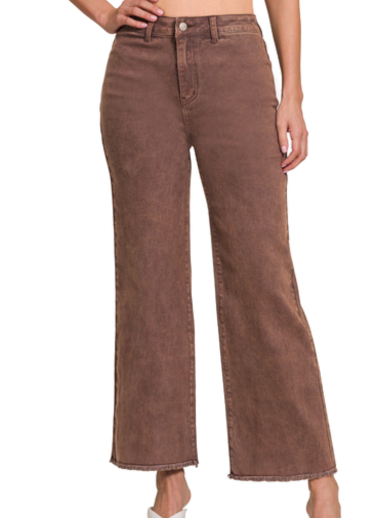 Acid Wash STRAIGHT Wide Colored Pants (4 COLORS) (S-XL)