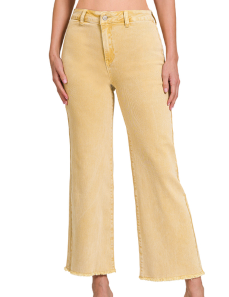Acid Wash STRAIGHT Wide Colored Pants (4 COLORS) (S-XL)