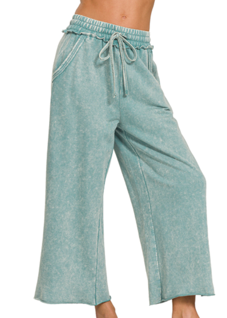 The Chelsea Washed French Terry Pants (S-L)(multiple color options)