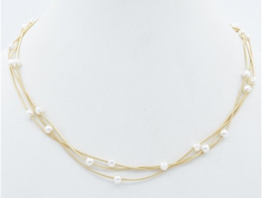 Small Pearl Twisted Necklace