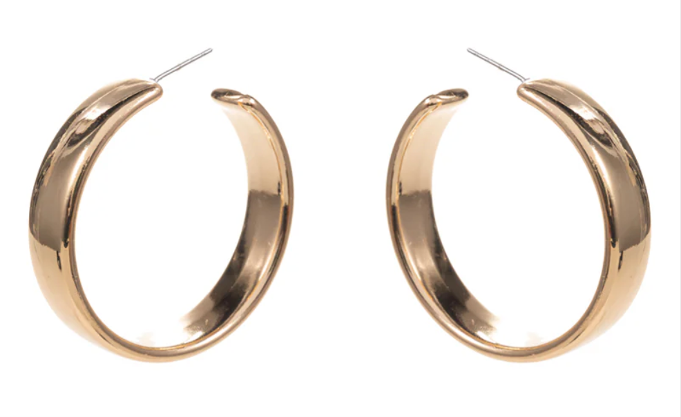 Gold Metal Lightweight Hoop Earring