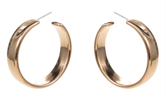 Gold Metal Lightweight Hoop Earring