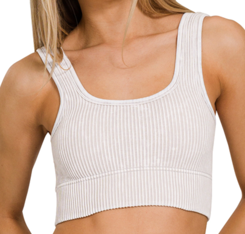 The Rosie Ribbed Seamless Bra (S/M or L/XL)(2 colors)