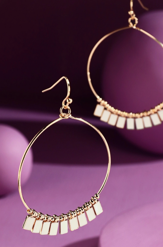 Wire Hoop Earrings with Charms