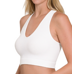 Cropped Racerback Tank Top in White (S/M or L/XL)