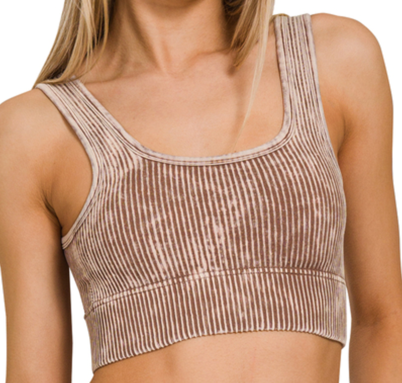 The Rosie Ribbed Seamless Bra (S/M or L/XL)(2 colors)