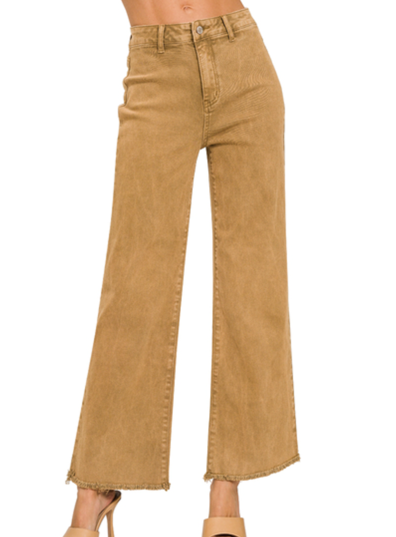 Acid Washed Frayed Pants (S-XL) (2 Colors)