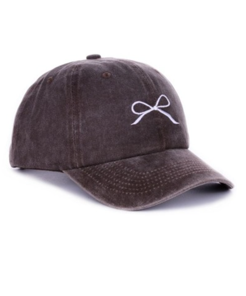 Bow Embroidered Ball Cap (2 Colors)