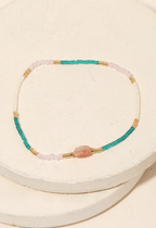 Dainty Bead Oval Charm Bracelet (2 Colors)