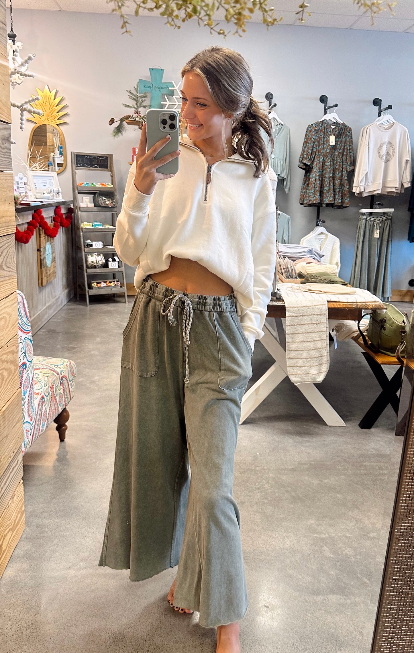 Washed Terry Knit Wide Pants (S-L) (3 Colors)