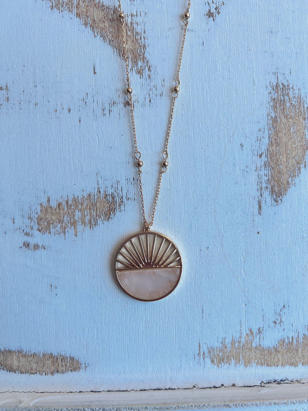 Pink Stone Sunrise Necklace