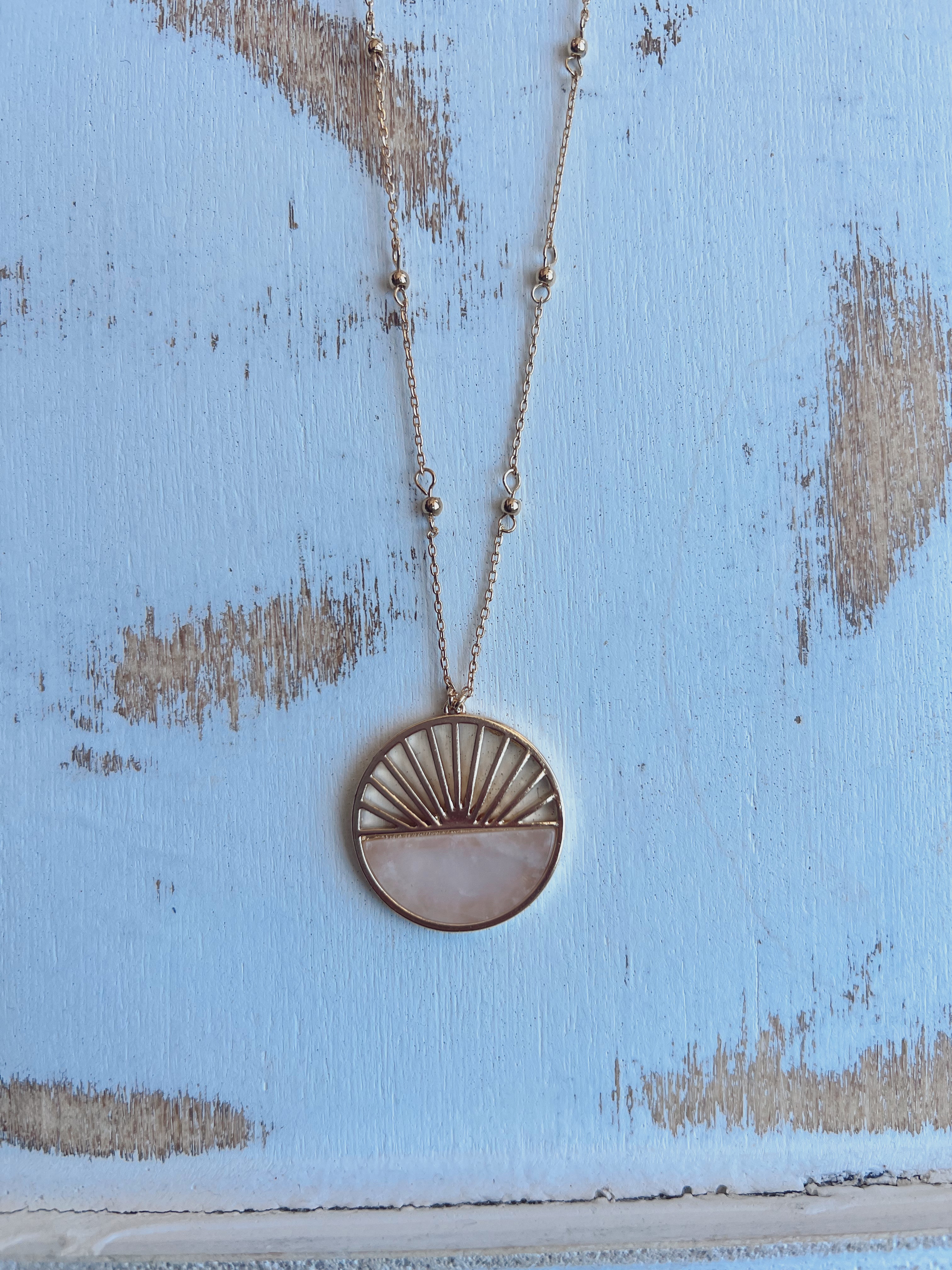 Pink Stone Sunrise Necklace