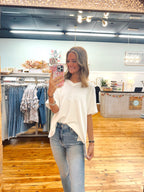 Corded Rib Short Sleeve Top (S-3X)