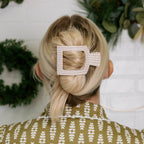 TELETIES - Pine & Pearl | Medium | Flat Square Hair Clip