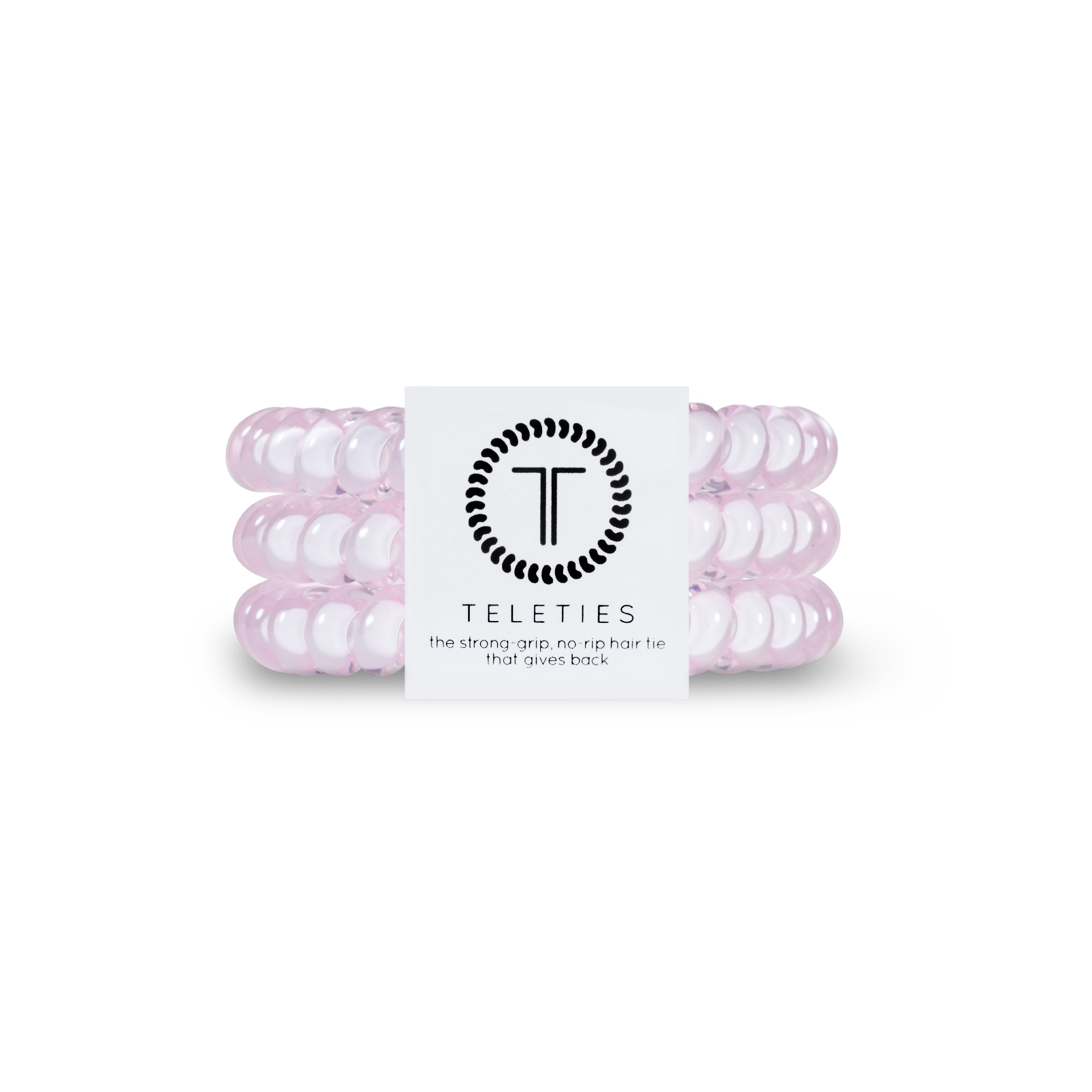 TELETIES - Spiral Hair Coils | Small | Rose Water Pink Hair Ties