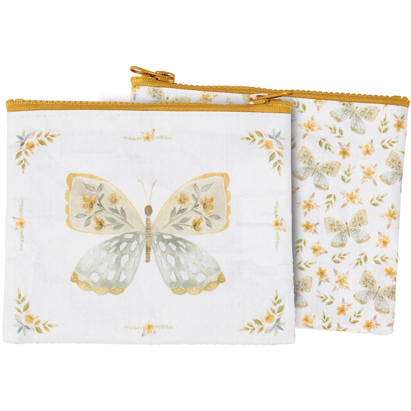 Yellow Butterfly Zipper Wallet