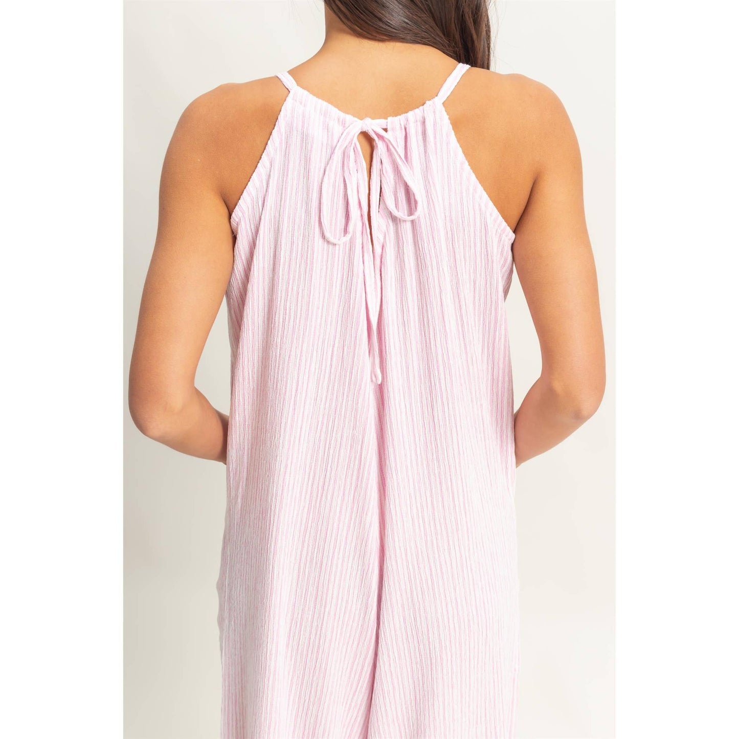 Striped V-Neck Sleeveless Jumpsuit