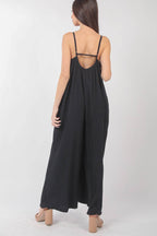 The Janie Pleated Wide Leg Jumpsuit w/ Pockets (S-L)