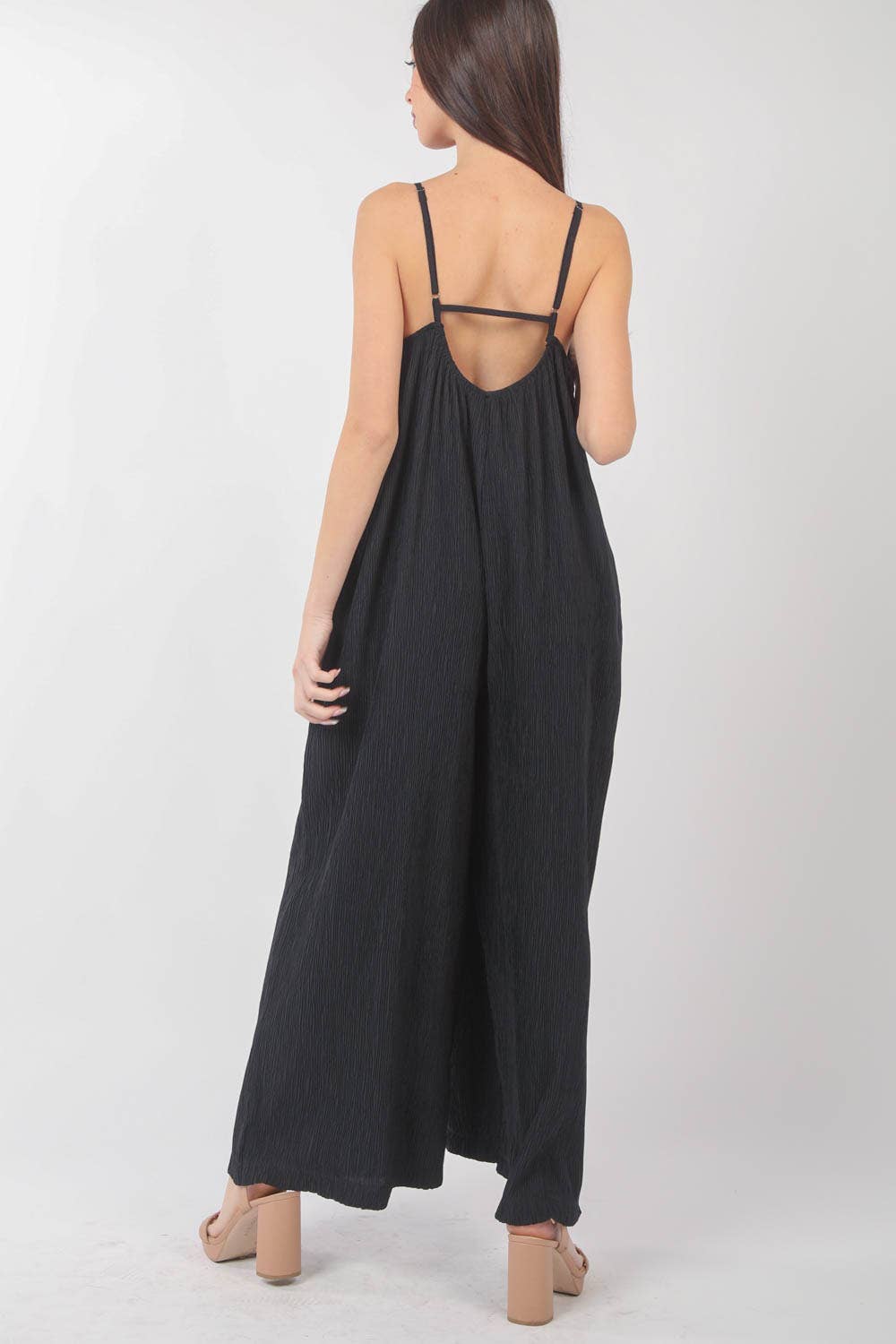 The Janie Pleated Wide Leg Jumpsuit w/ Pockets (S-L)