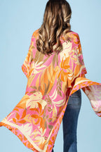 Coral Petals Viscose Kimono (OSFA)