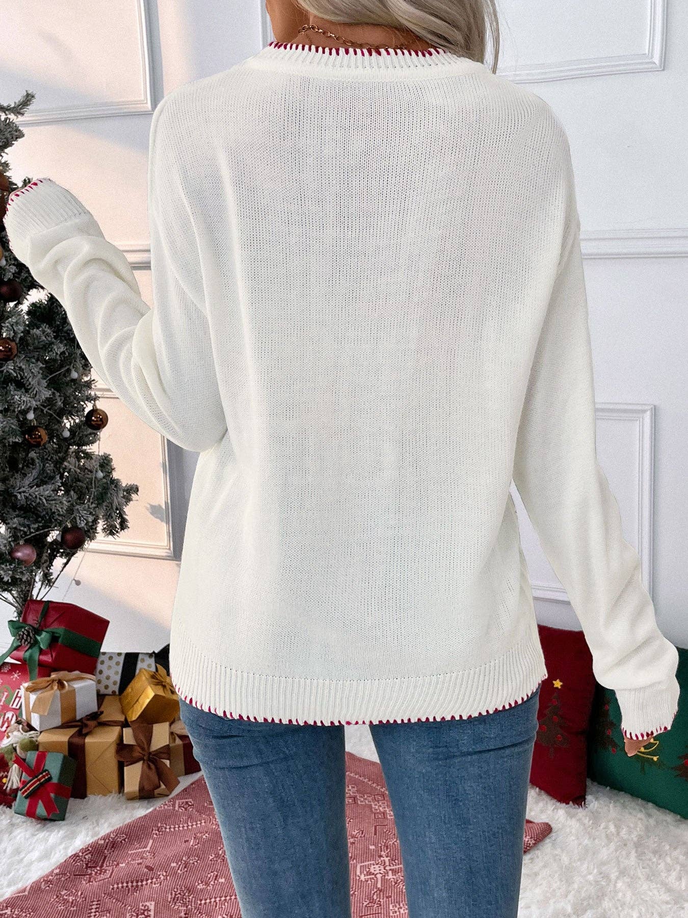 Bow Knit Sweater Holiday Pullover (S-XL)