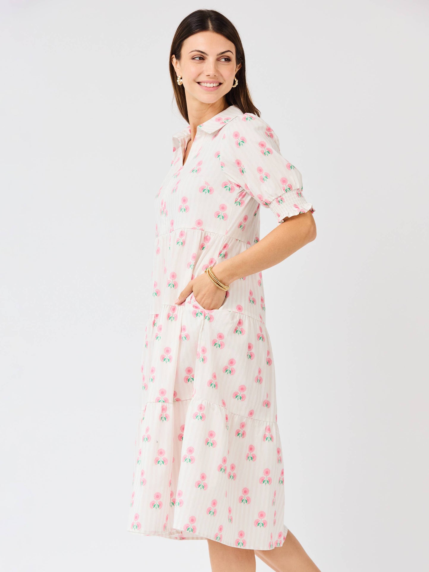 Molly Dress | Sweetbriar Stripe Pink (S-L)